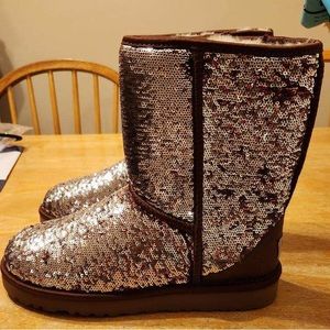 New Women's Size 8 Ugg Australia Classic Short Sparkle "Autumn" Sequined Boots